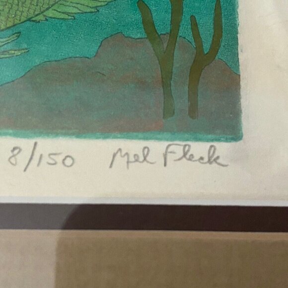 Mel Fleck Spanish Hogfish Art Signed Framed Original Print 8 of 150‎ 3 D Collage - Picture 15 of 16